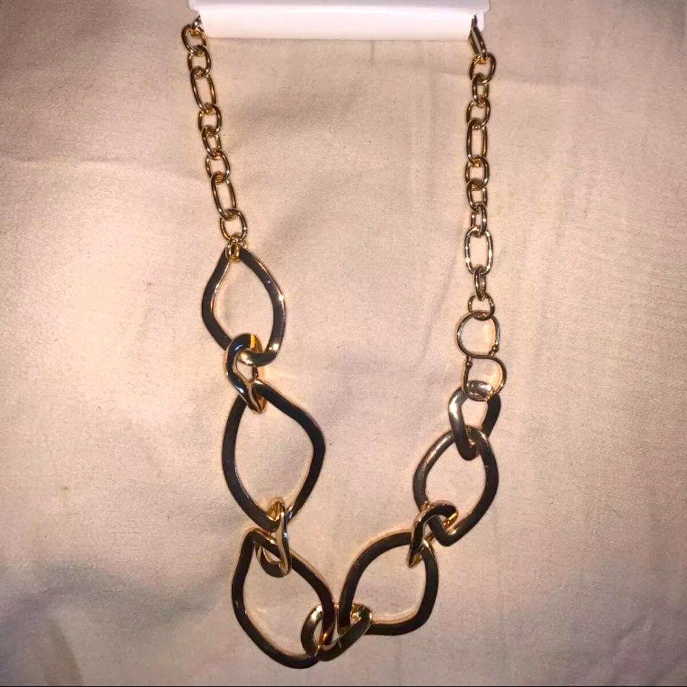 Mixed Link Statement Necklace - A New Day; Gold